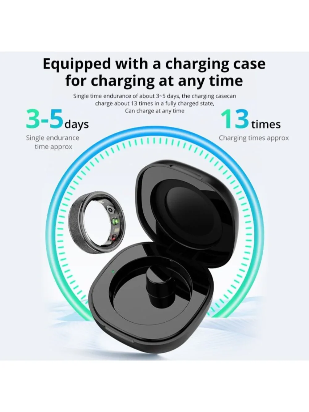COLMI R10 Smart Ring with Charging Case Health Fitness Tracker Heart Rate Sleep